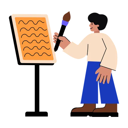 Artist working on art  Illustration