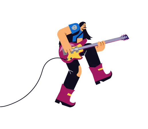 Artista talentoso toca guitarra rock  Illustration