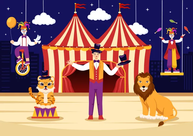 Artistas de circo  Ilustración