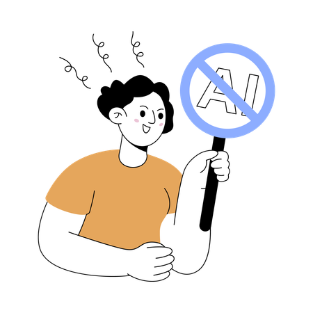 Artist's Protest Against Ai  Illustration