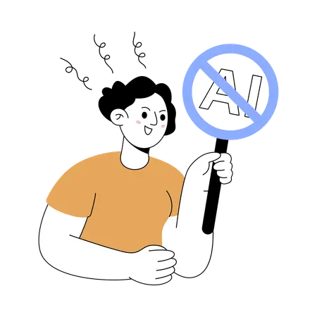Artist's Protest Against Ai  Illustration