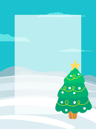 Árvore de natal decorada  Ilustração