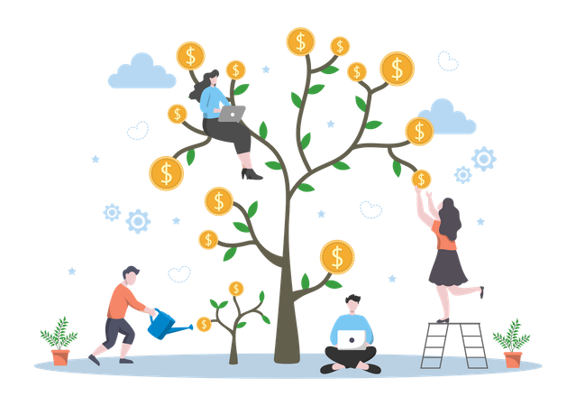 Árvore de dinheiro  Ilustração
