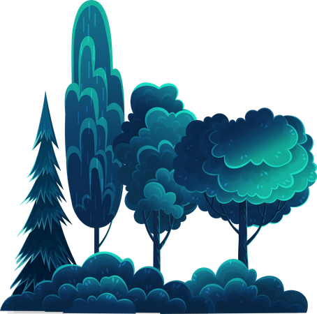 Árvore noturna  Ilustração