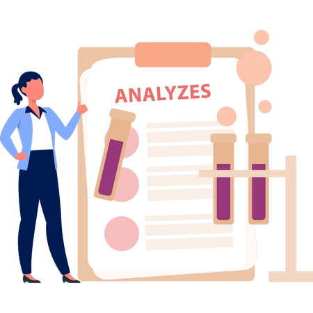 Arzt analysiert den medizinischen Bericht des Patienten  Illustration