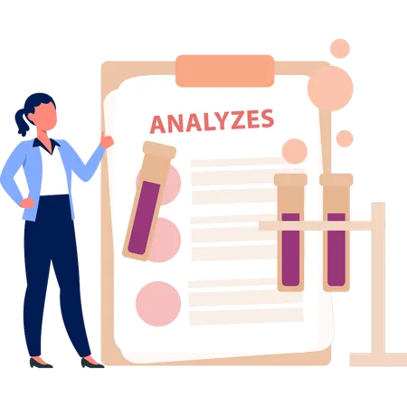 Arzt analysiert den medizinischen Bericht des Patienten  Illustration