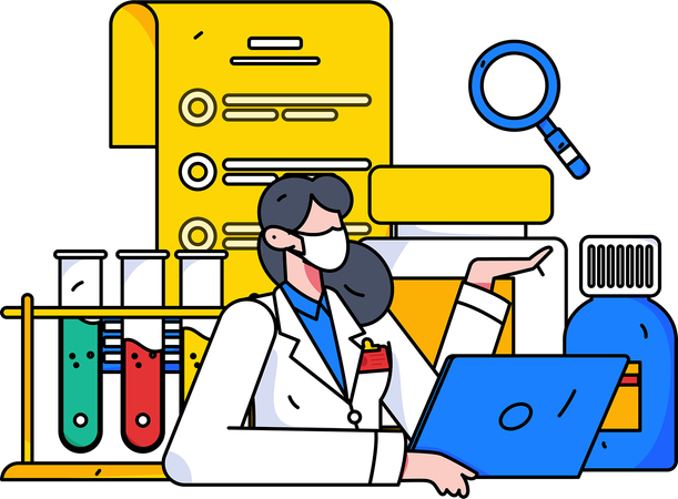 Arzt analysiert Schlussfolgerungen zu medizinischen Tests  Illustration