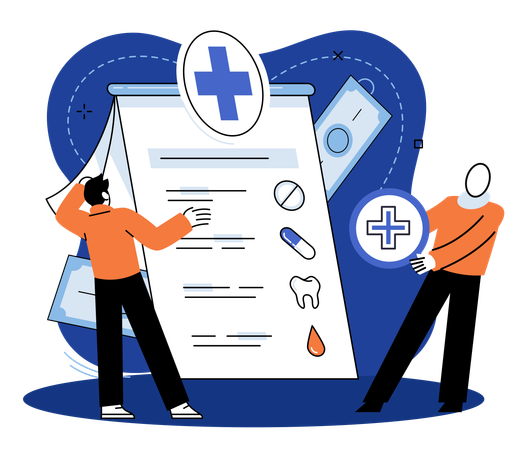 Arzt arbeitet an einem Online-Gesundheitsdienst  Illustration