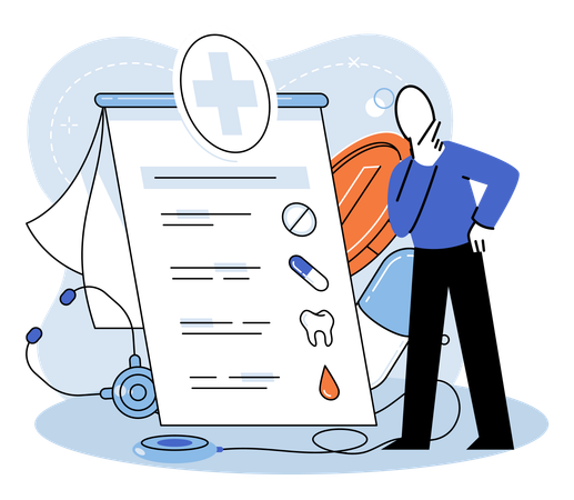 Arzt arbeitet an einem Online-Gesundheitsdienst  Illustration