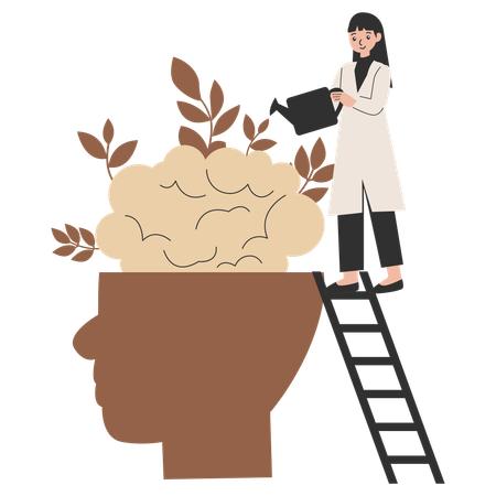 Arzt arbeitet an der Achtsamkeit des Patienten  Illustration