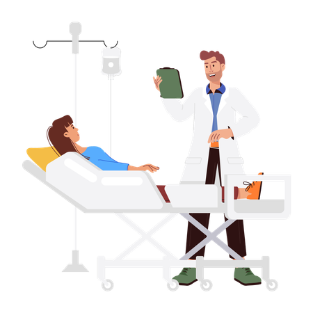 Arzt bei der Patientenbehandlung  Illustration