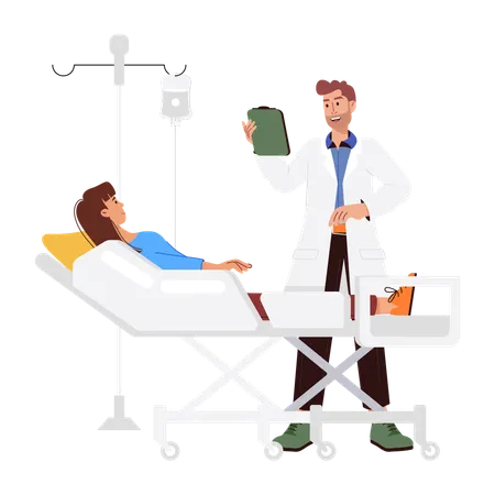 Arzt bei der Patientenbehandlung  Illustration