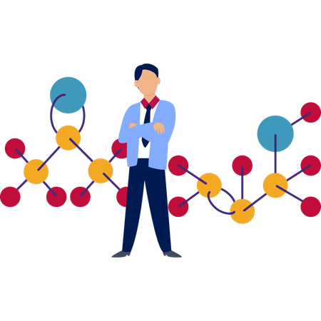 Arzt denkt über Experiment nach  Illustration