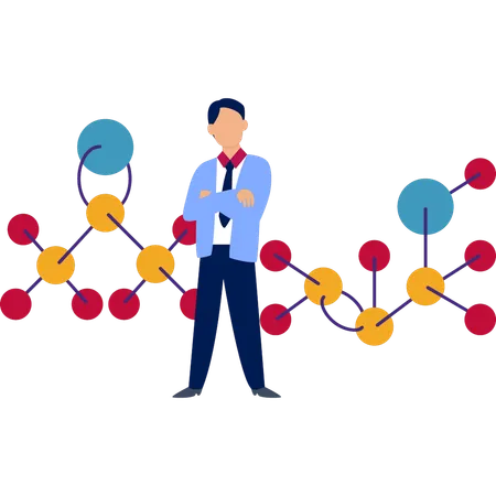 Arzt denkt über Experiment nach  Illustration