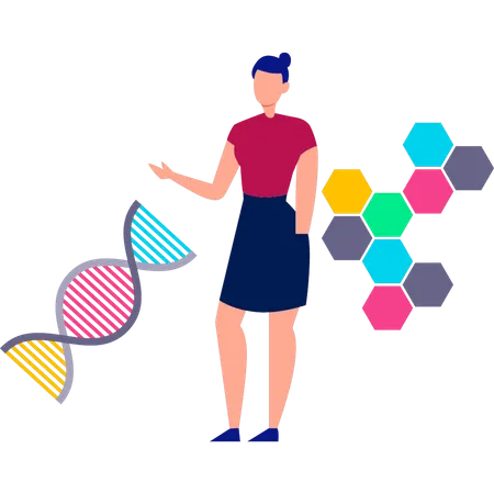 Arzt erklärt die Struktur der DNA  Illustration