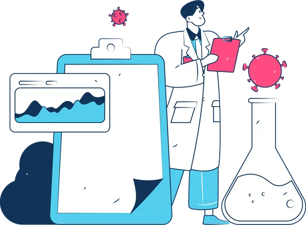 Arzt forscht zum Coronavirus  Illustration