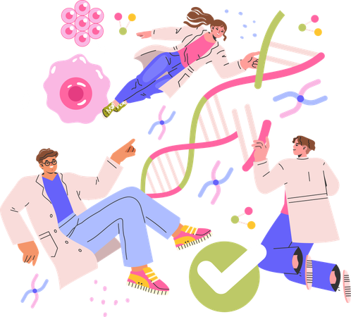 Arzt forscht an DNA  Illustration