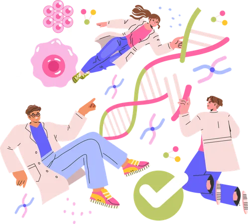 Arzt forscht an DNA  Illustration