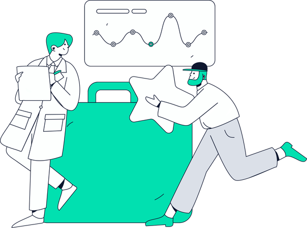 Arzt macht medizinische Analyse  Illustration