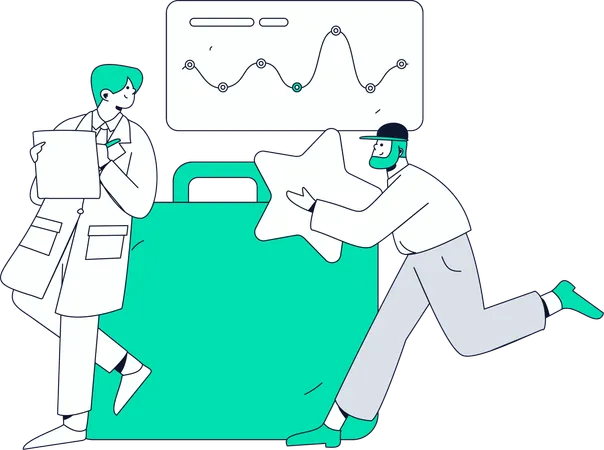 Arzt macht medizinische Analyse  Illustration