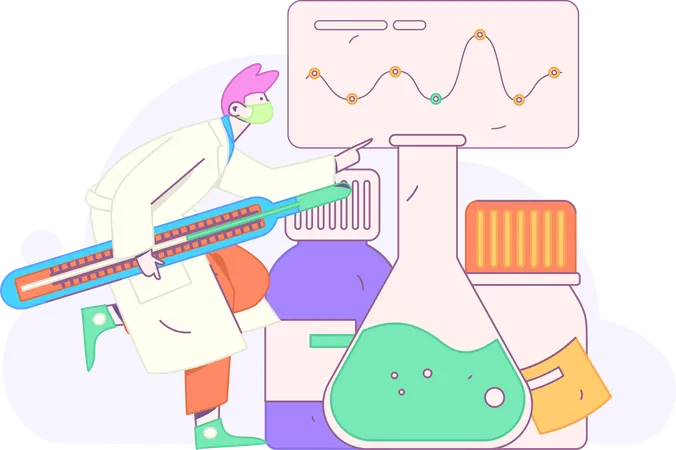 Arzt führt medizinische Analysen durch  Illustration