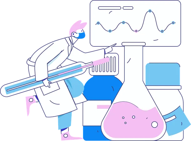 Arzt führt medizinische Analysen durch  Illustration