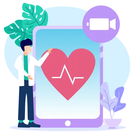 Arzt-Gesundheits-App  Illustration