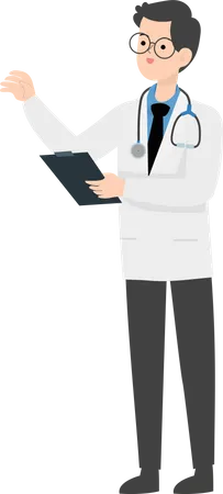 Arzt mit Patientenbericht  Illustration