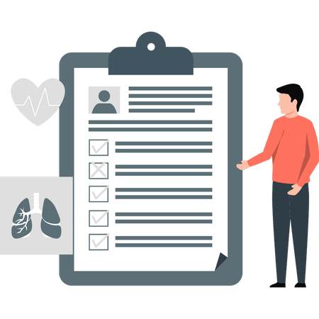 Arzt informiert Patient über gesundheitliche Probleme  Illustration