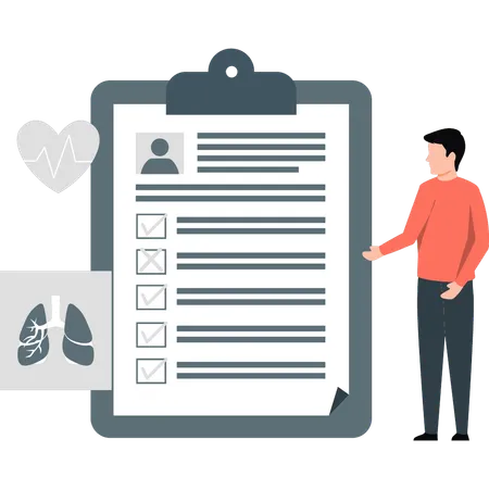 Arzt informiert Patient über gesundheitliche Probleme  Illustration