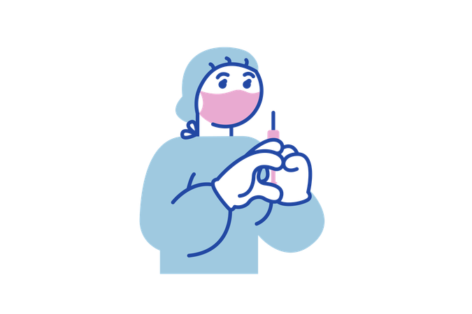Arzt injiziert Spritze  Illustration