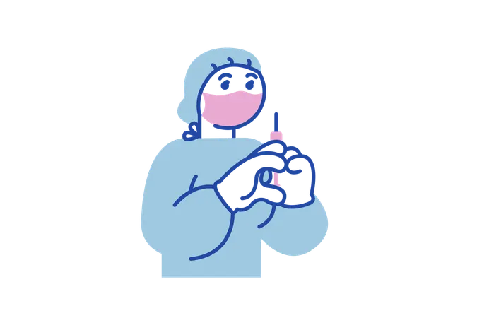 Arzt injiziert Spritze  Illustration
