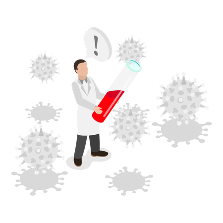 Arzt macht eine Untersuchung von diesem  Illustration