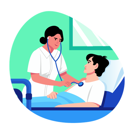 Arzt macht Patientenuntersuchung  Illustration