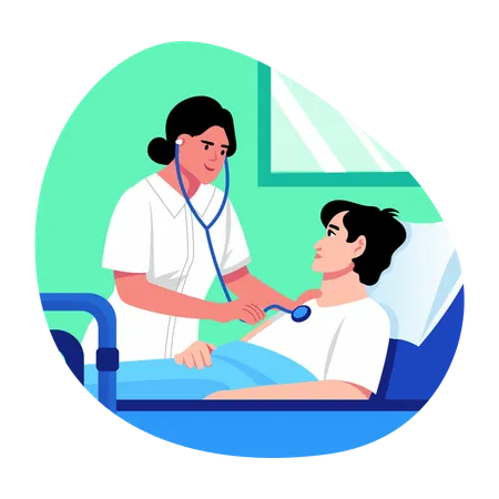 Arzt macht Patientenuntersuchung  Illustration