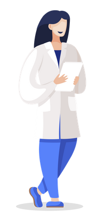 Arzt mit Diagnose auf Papier  Illustration