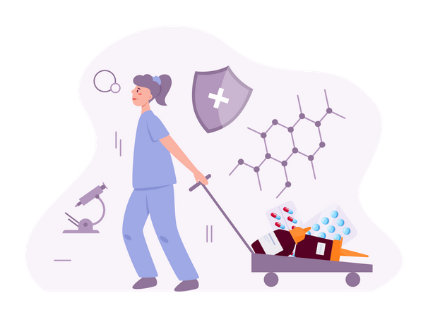 Arzt mit Medikamenten  Illustration