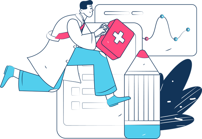 Arzt mit Patientenbericht  Illustration