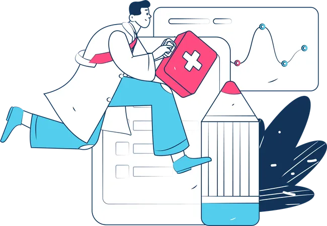 Arzt mit Patientenbericht  Illustration