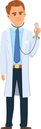 Arzt mit Stethoskop  Illustration