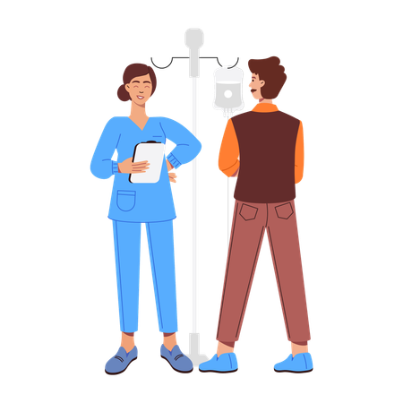 Arzt und Patient diskutieren  Illustration