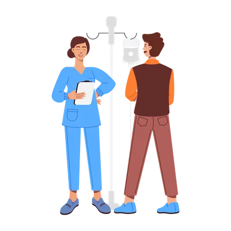 Arzt und Patient diskutieren  Illustration