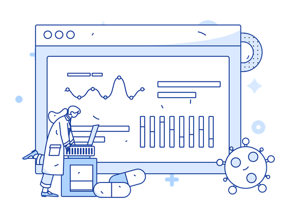 Arzt scannt den Puls des Patienten  Illustration