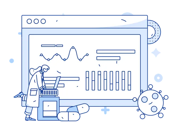 Arzt scannt den Puls des Patienten  Illustration