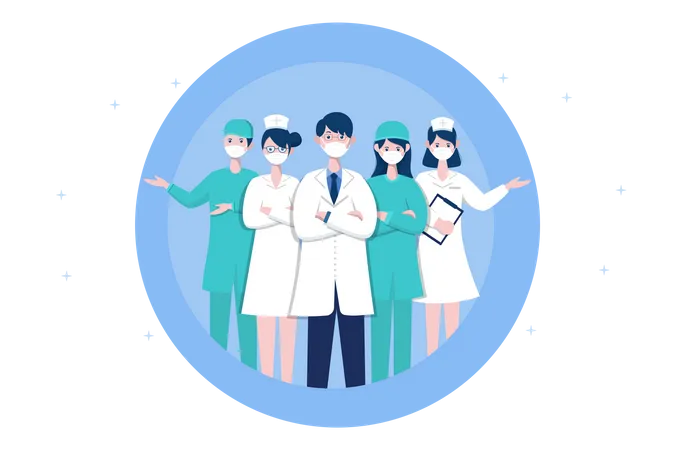 Arzt und Krankenschwester  Illustration