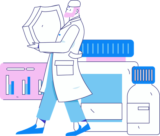 Arzt versichert das Leben eines Patienten  Illustration