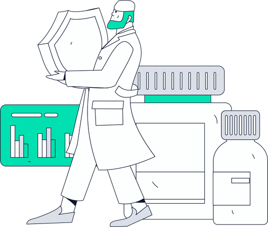 Arzt versichert Patientenleben  Illustration