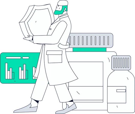 Arzt versichert Patientenleben  Illustration