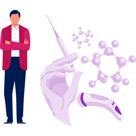 Arzt zeigt medizinische Gesichtsbehandlung  Illustration