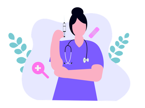 Arzt zeigt medizinische Leistungen  Illustration